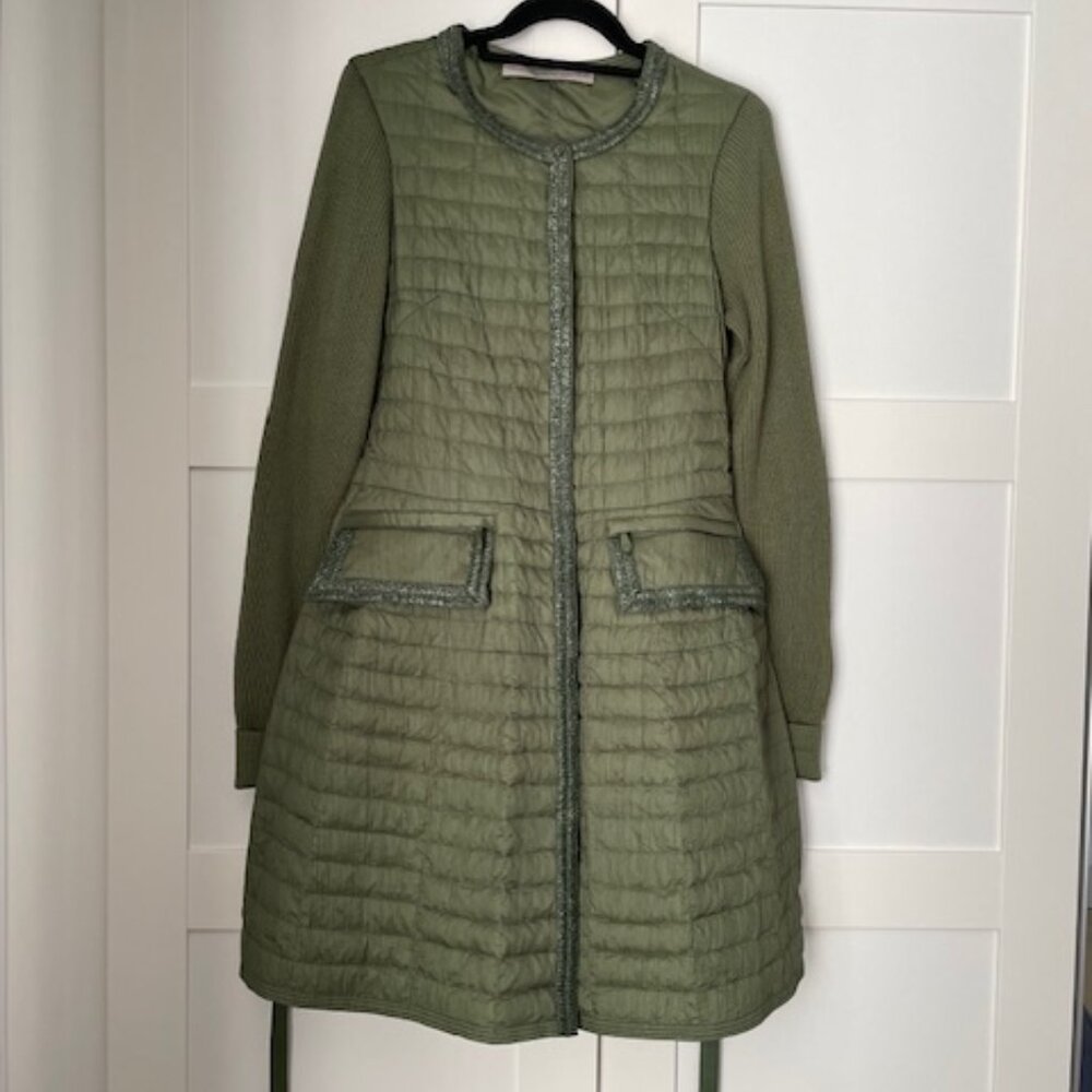 Ermanno Scervino Green Puffer Jacket with Quilted Design